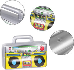2PCS Inflatable Boombox and Mobile Phone – 80S 90S Party Decorations Supplies Co