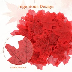 Larrel 200 Pcs Fall Leaves，4 Colors One Size, Red, Crimson, Orange, Green
