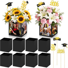 12 Pcs Graduation Picture Centerpieces for Tables, 6 Inch Photo Display Frame, P