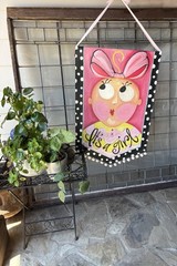 3D “It’s A Girl” Large Banner Lisa Frost Door Hanger Wall Art Hand-Painted
