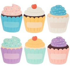 36 Count 6 Inch Birthday Cupcakes Paper Cutouts Crafts Bulletin Board Decor