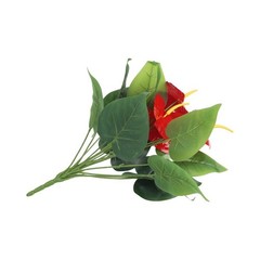 Artificial for Red Hot Poker Plant with Green Leaves for Table Centerpiece