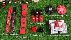 72Pcs Karate Party Favors Set – Inflatable Swords, Headbands, Slap Bracelets, De