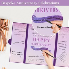 Elegant Purple Work Anniversary Party Decorations – Happy Workiversary Signat…