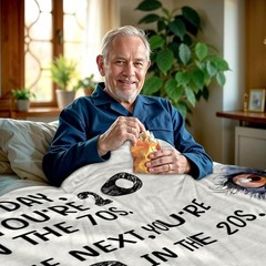 70th Birthday Blanket Compatible with All Seasons Flannel 60×80 Letter Print