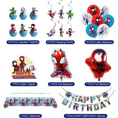 For Cartoon spidey themed birthday party supplies. These decorations include …
