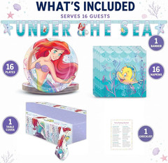 The Little Mermaid Party Decorations – Serves 16 – Ariel Birthday Party Supplies