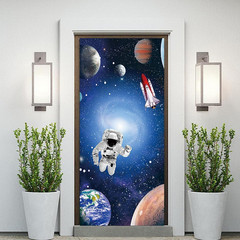 35.4 X 72.8 Inches Mystery Universe Planet Galaxy Yard Door Banner Sign Astronau