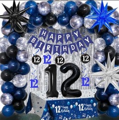 12th Birthday Decorations for Boys and Girls Dark Blue, 12 Old Party Supplie…
