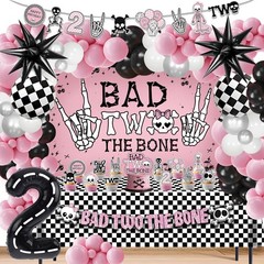 Bad Two The Bone Birthday Decorations, Rock And Roll Music Themed 2nd Birthda…