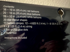July 4th Independence Day Balloon Backdrop Kit 120 Pieces 8 Feet Red White Blue
