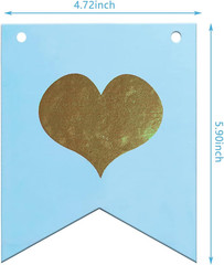 Blue Theme Glittery Letter Birth Announcement Sign Banner Hanging Pennant Decor