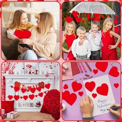 108 PCS Paper Hearts Cut Outs Large Valentine Shaped Double Sided Cardstock