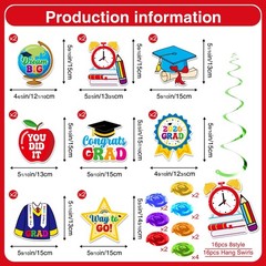 Preschool Graduation Decorations Kindergarten Banner & Hanging Swirls Set