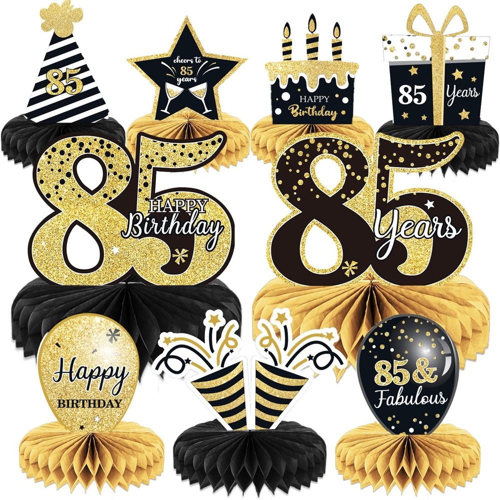 9 Pieces 85th Birthday decorations 75th birthday centerpieces