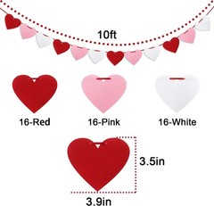 Romantic Red Pink White Heart Banner for Weddings & Valentine’s Celebrations