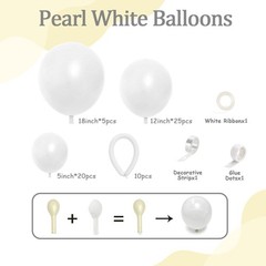 Pearl White Balloon Double White Balloons Garland Pearl Cream Beige Arch Kit …