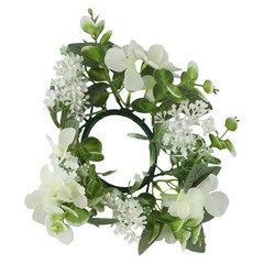 Decorative Candle Ring with Hydrangea Design for Table Centerpieces