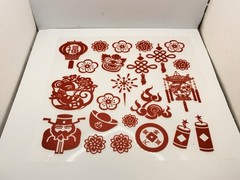 Chinese New Year Wall Decorations Red Bright 3 Sheets Party Decorating NEW