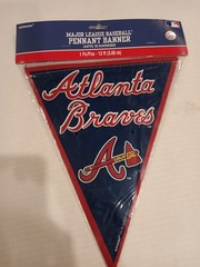 MLB Pennant Banner 1pc – 12 Ft Long Atlanta Braves Plastic Brand New Tailgating