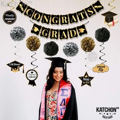 Black and Gold Graduation Party Decorations 2026 – Pack of 19 | Graduation Hangi