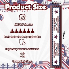 Patriotic 250 Celebration Table Runner – Ideal for Indoor & Outdoor Events
