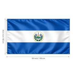 Flag, Flag of 3×5 Ft – Polyester Lightweight Flags with 2 1 Pc El Salvador