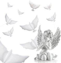 12-Pack Dove Balloons Memorial Release in Sky, Biodegradable White Angel Lant…