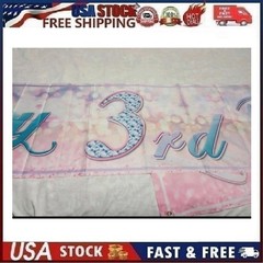 Large 9.8 x 1.6 ft Happy 3rd Birthday Banner Pink Indoor or Outdoor Sign