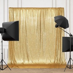 Gold Sequin Backdrop 6x6ft High-Density 3mm Sparkly Photo Background Back Drop