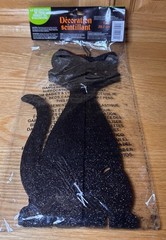 11.5″ Glitter Black Cat Hanging or Standing Centerpiece Halloween Decorations