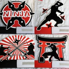 Ninja Birthday Party Kit Pack Set Table Decorations Balloons Knife Star Gear Toy