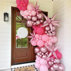 Pink Mixed Balloons Set, 12 Inch Hot Pink Pastel Light Baby Pink Metallic Pink L