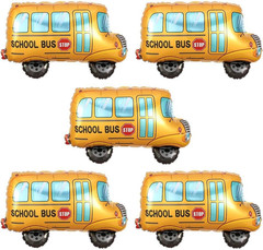 5 PCS Back to School Balloons, School Bus Kindergarten Balloon for Classroom Wel
