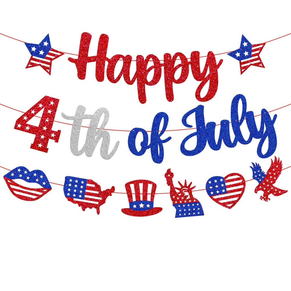 Independence Day Decoration Happy 4th of July Banner America’s Birthday Decor…