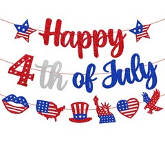 Independence Day Decoration Happy 4th of July Banner America’s Birthday Decor…
