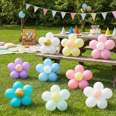 16 Set Daisy Flower Balloons DIY Kit Boho Macaron Pastel Daisy Latex Balloon …