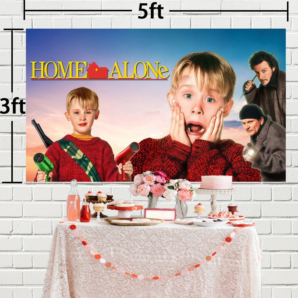 Home Alone Party Supplies Backdrop Banner Birthday Gift Theme Party