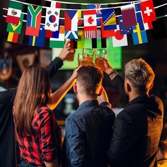 48 Count International Flags Flag Set | Perfect Decoration for World Cup Parties