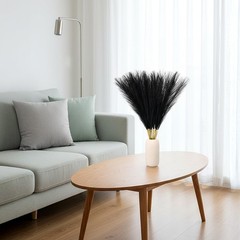 Ptwola 30pcs Black Pampas Grass Decor 17.7 17.72 x 2.36 x 0.12 inches,
