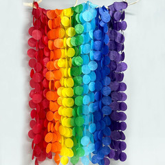 205Ft Rainbow Party Decorations Big Polka Dots Tissue Paper Backdrop Rainbow2