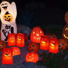 20 Pieces Halloween Luminary Candle Bags Flame Resistant Candle Bags in 5 Kinds