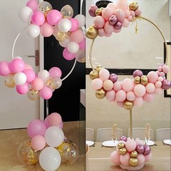 Balloon Round Arch Column Stand Set of 2 Pack,Stand Round Balloon Column Arch…