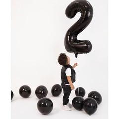 Black Number 2 Balloon 40 Inch, 2 Balloon Number, 2nd Birthday Decorations