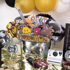 70s Photo Booth Props – 41-pc Disco Photo Booth Kit with 8 x 10-Inch Sign, 60…