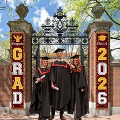 Maroon and Gold Graduation Decorations Class 72×11.8 inches,