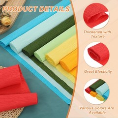 2 PCS Bright Red Crepe Paper Roll 20 Inch x 7.9 Ft Streamers Decorations