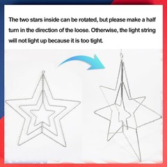 Elegant Iron Frame Star Lights with Timer – Perfect for Patriotic Celebrations