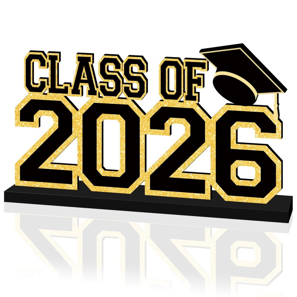 2026 Graduation Decorations, 11.8″ x 6.3″ Glitter Black x 6.3″,