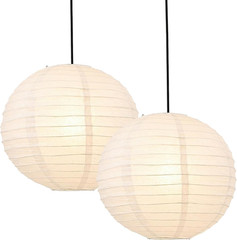 2Pcs round White Paper Lantern Lampshade, 12″X12» Chinese Japanese round Hangin